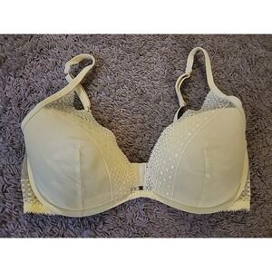 Victoria's Secret Pale Yellow 36D  Lightly Lined Lace Padded Bra